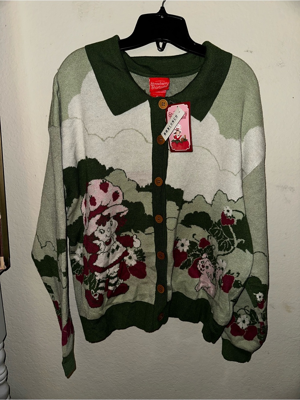 BNWT Boxlunch strawberry shortcake cardigan size XL super soft